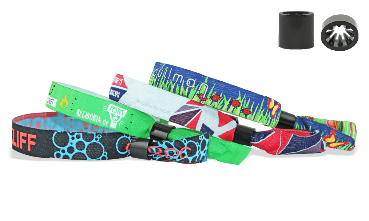 Pulseiras de tecido bordadas com fecho Oslo