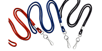 Lanyards redondos de 3mm com mosquetão giratório metálico