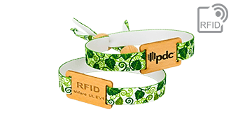 Pulseiras RFID de cetim reciclado com slider de madeira e fecho deslizante de bambu, Kyoto