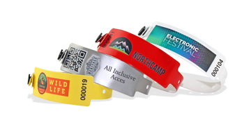 Pulseiras de vinil personalizadas a cores de 25 mm (Full-colour)