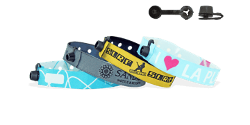 Pulseiras tecidas com fecho de clip redondo em plástico, Nice